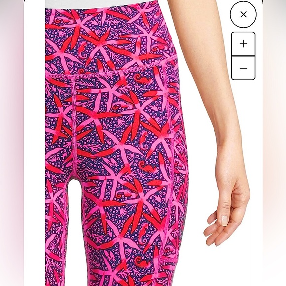 NEW Lilly Pulitzer Weekender High Rise Midi Luxletic Leggings Passion Fruit Pink - Picture 3 of 9